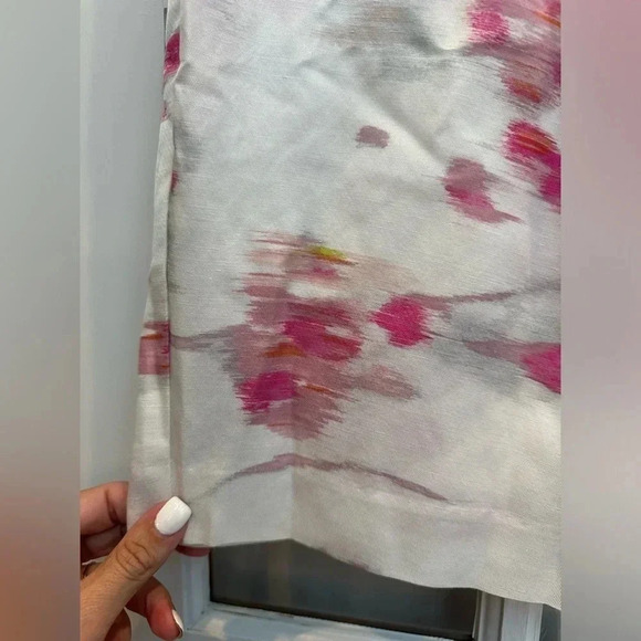 Banana Republic Watercolor Linen Blend Wrap Pencil Skirt Pockets Size 12 Large - Picture 5 of 10